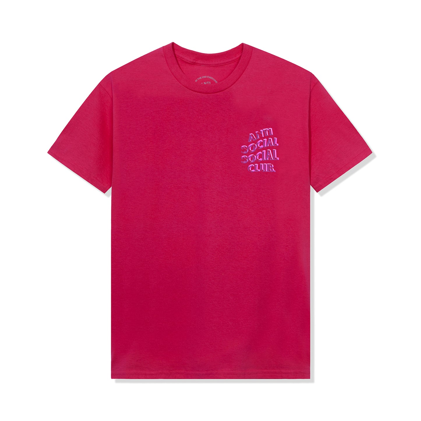 Sangria tee, small ASSC graphic, front