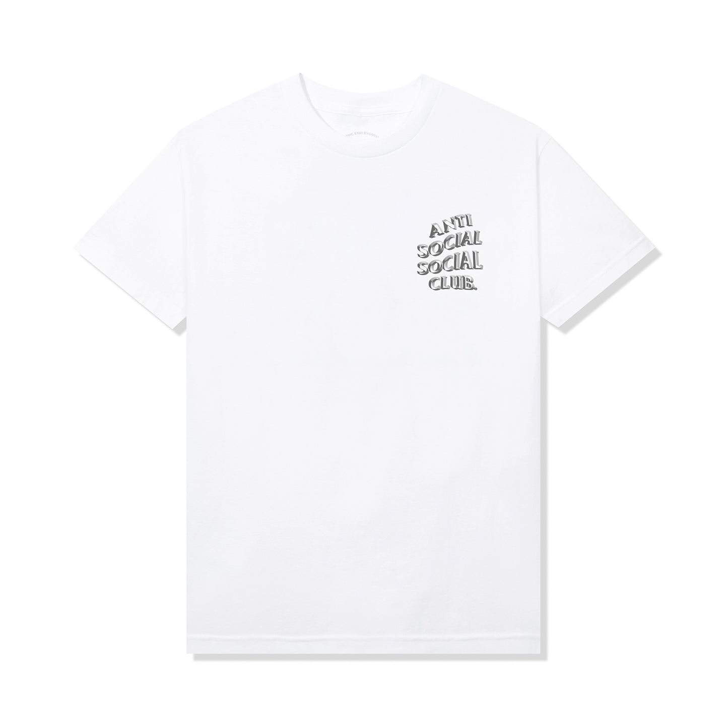 White tee, small ASSC graphic, front