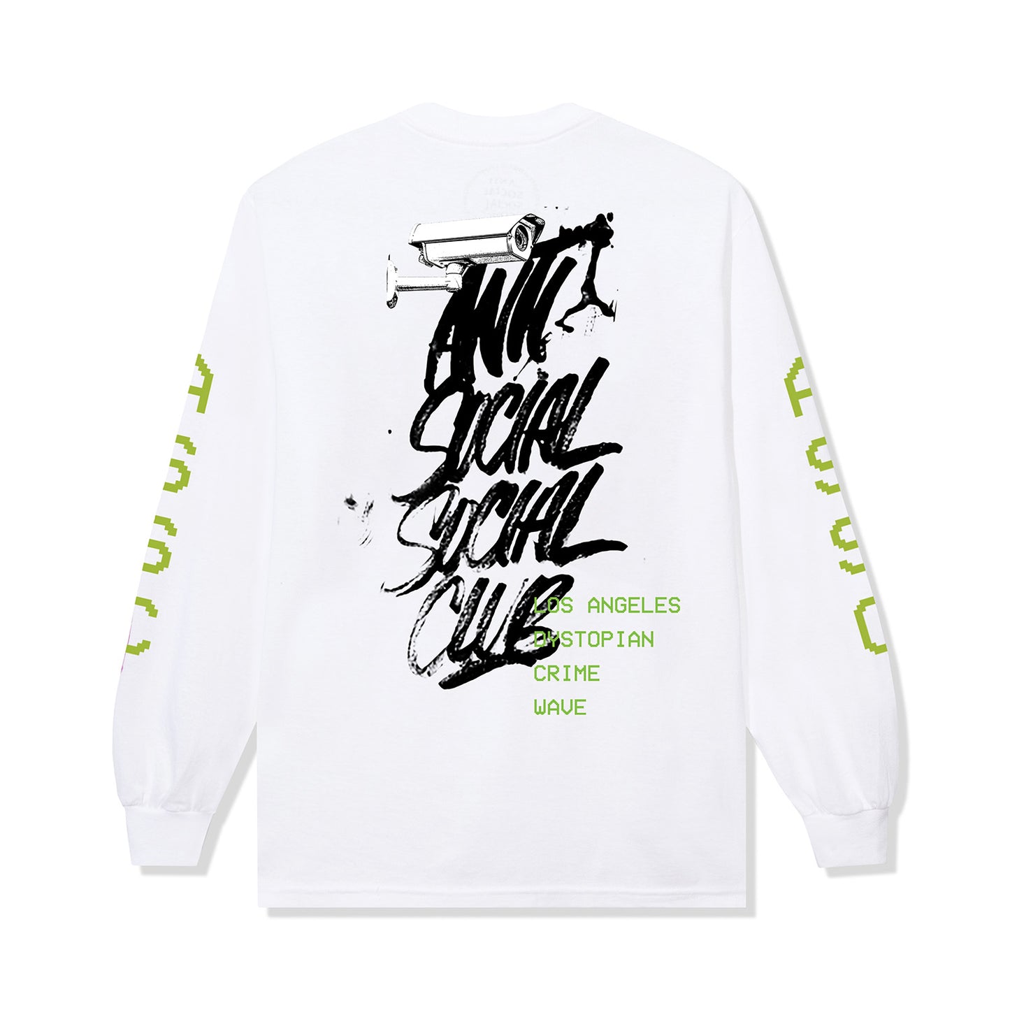 Dystopian Crime Wave Long Sleeve Tee - White