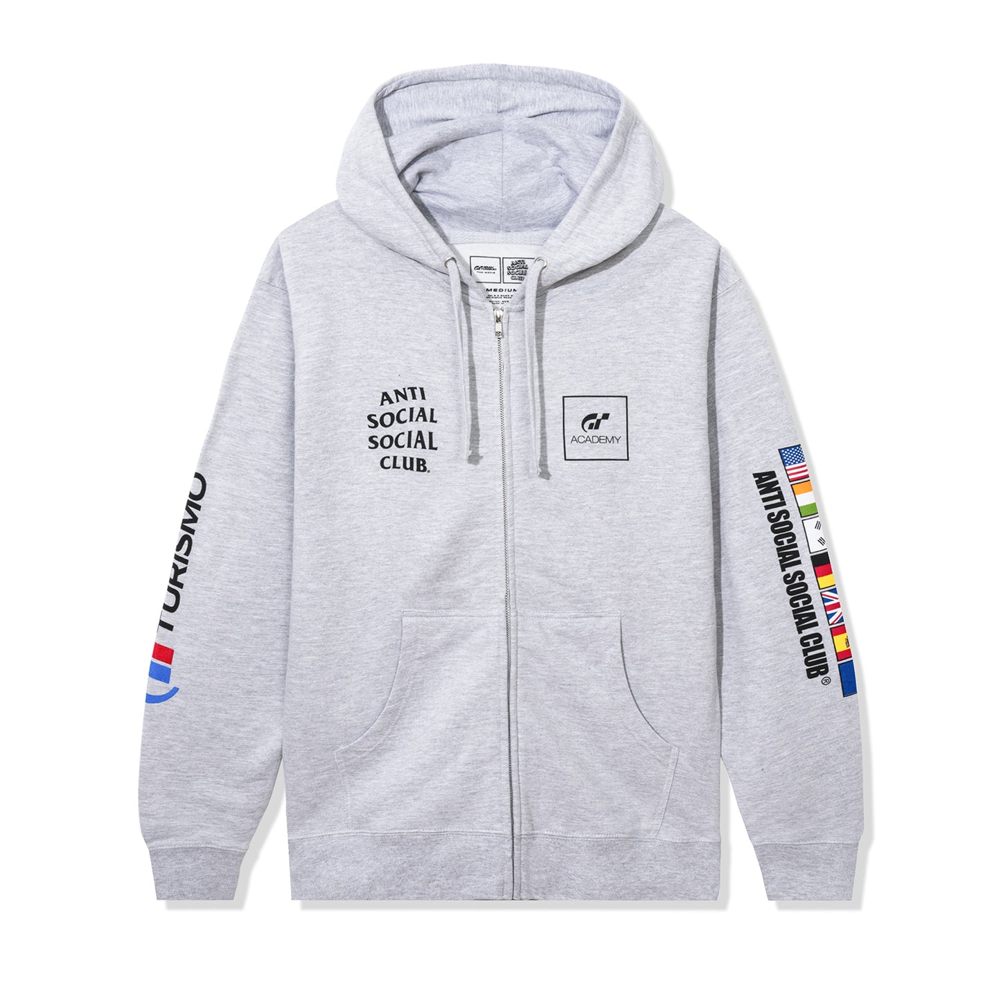 ASSC x Gran Turismo Flag Zip Hoodie - Heather Grey
