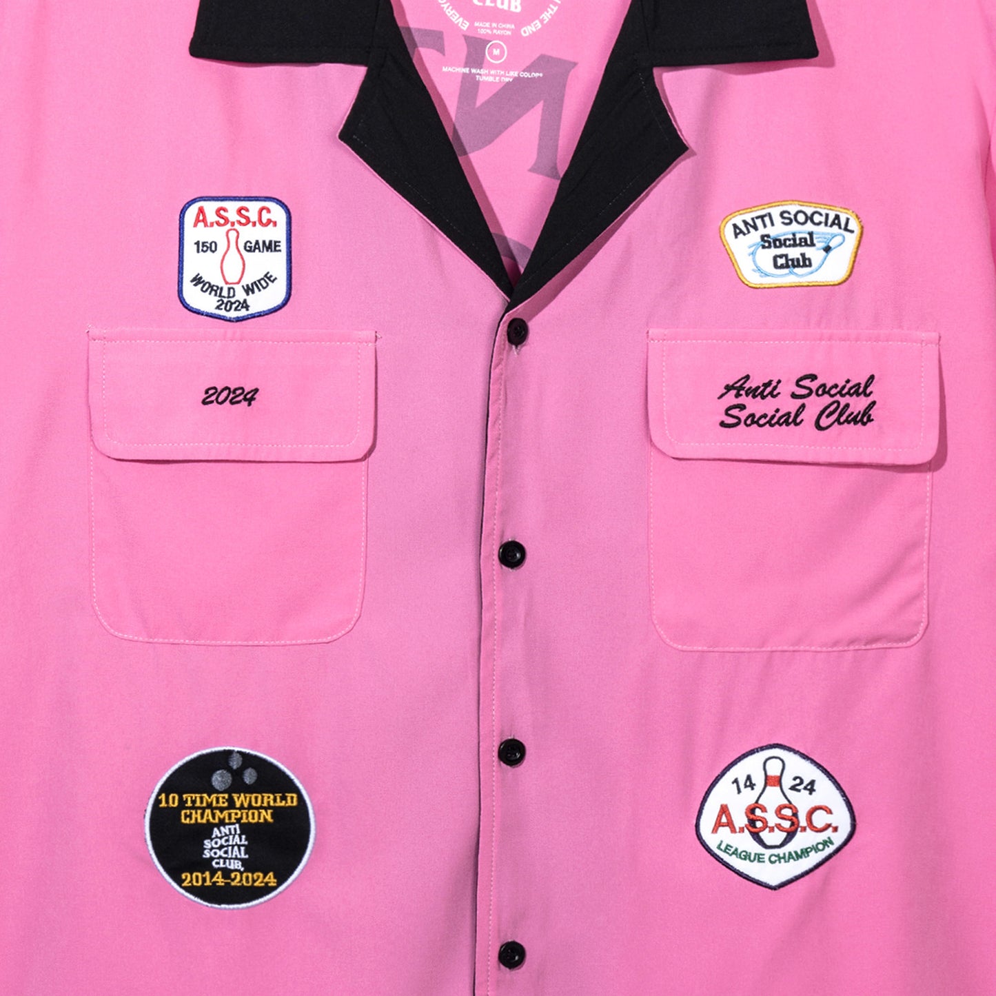 Dark Corners Bowling Shirt - Pink