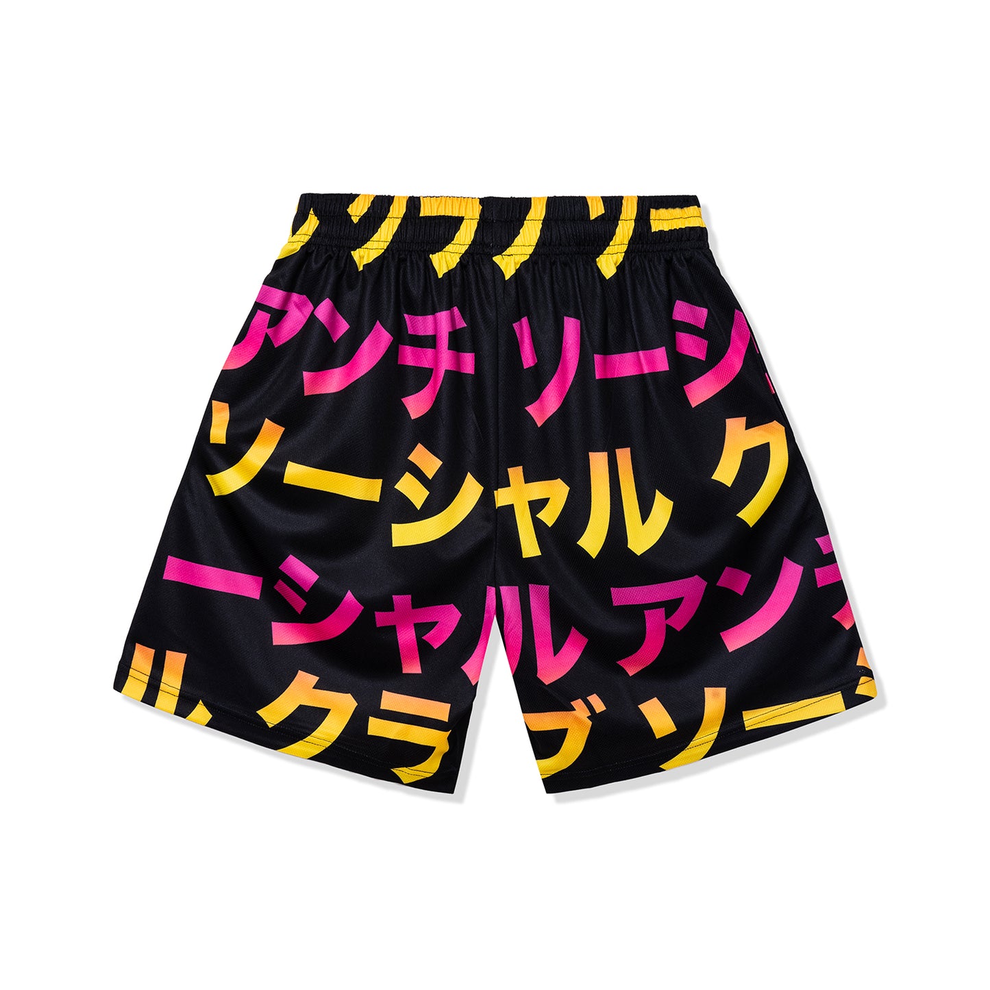 Printed mesh short black