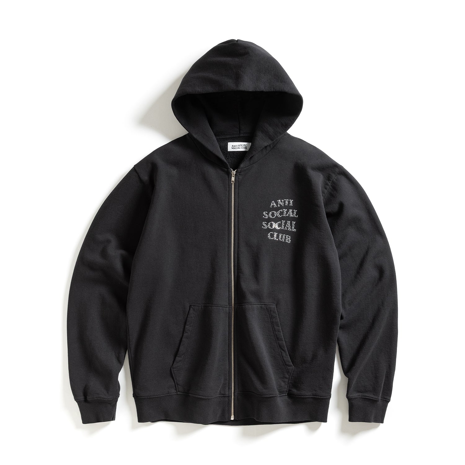 Rhinestone Zip Up Hoodie – AntiSocialSocialClub