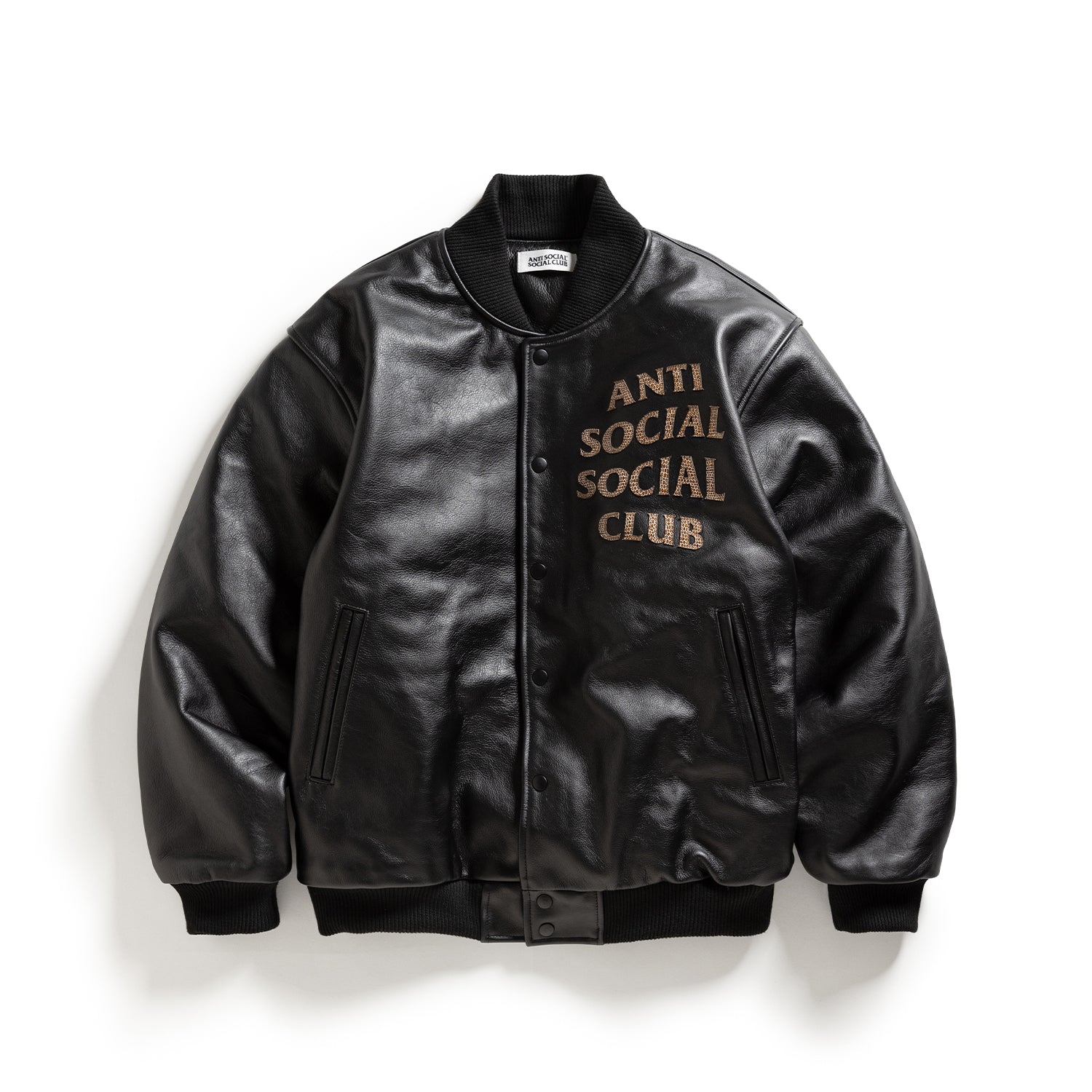Snakeskin Applique Leather Bomber