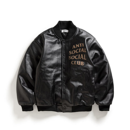 Snakeskin Applique Leather Bomber