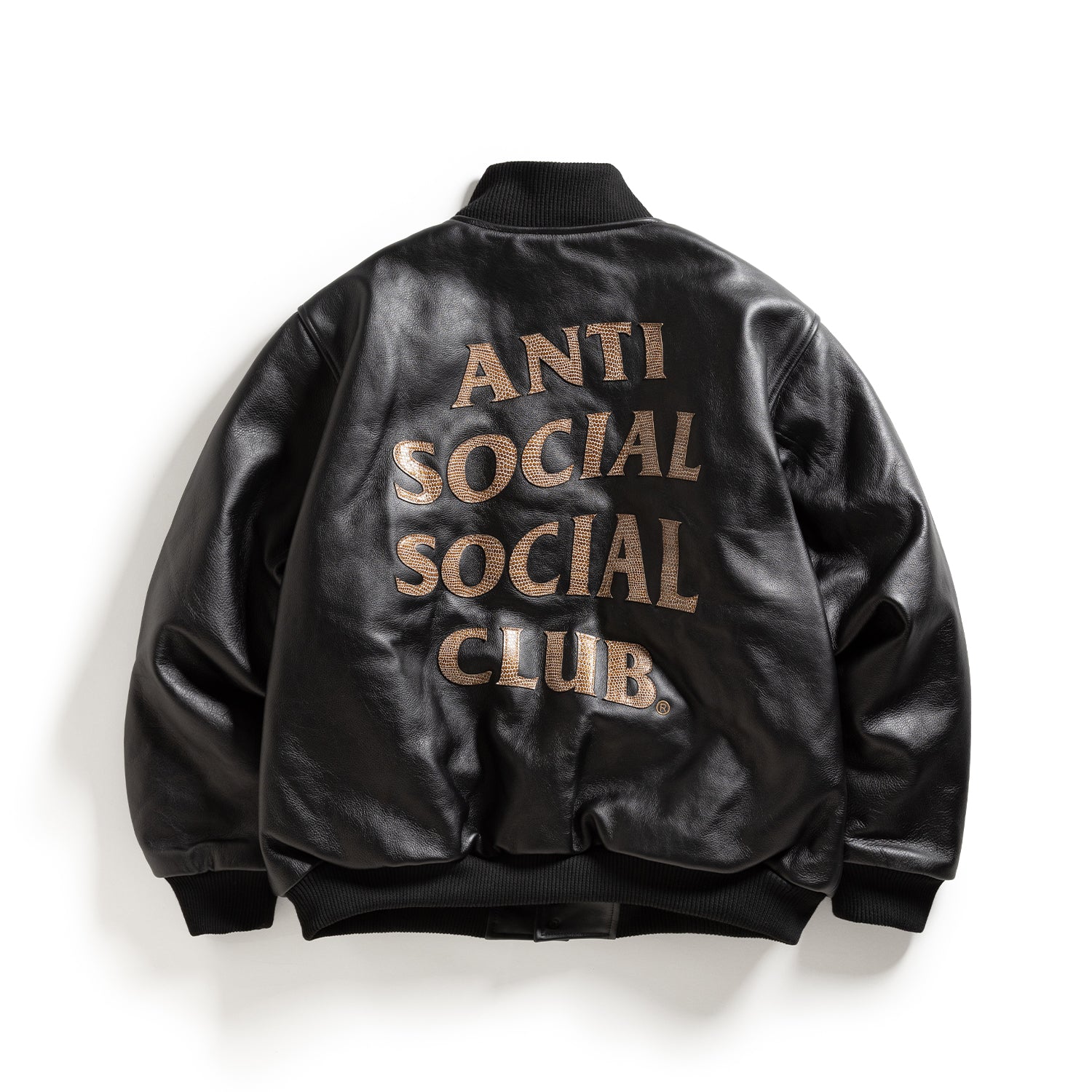 Snakeskin Applique Leather Bomber