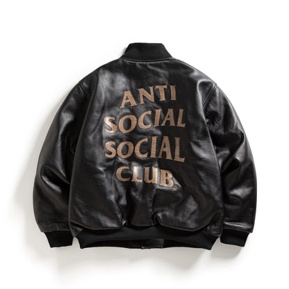 Snakeskin Applique Leather Bomber