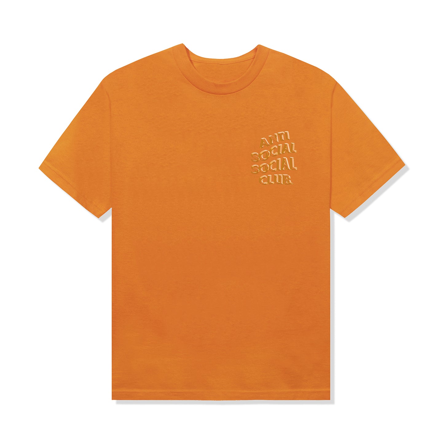 Orange sherbet tee, small ASSC graphic, front