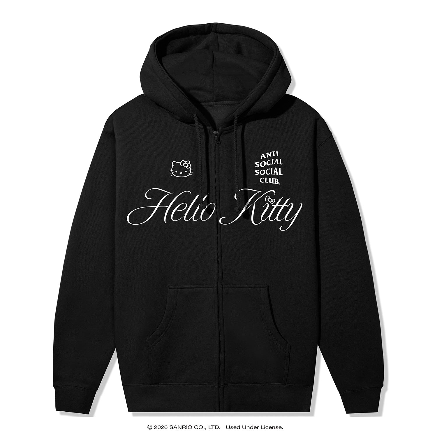 パーカー Hello Kitty x Assc Black Hoodie ASSC x Hello Kitty Ethereal Zip Hoodie – AntiSocialSocialClub