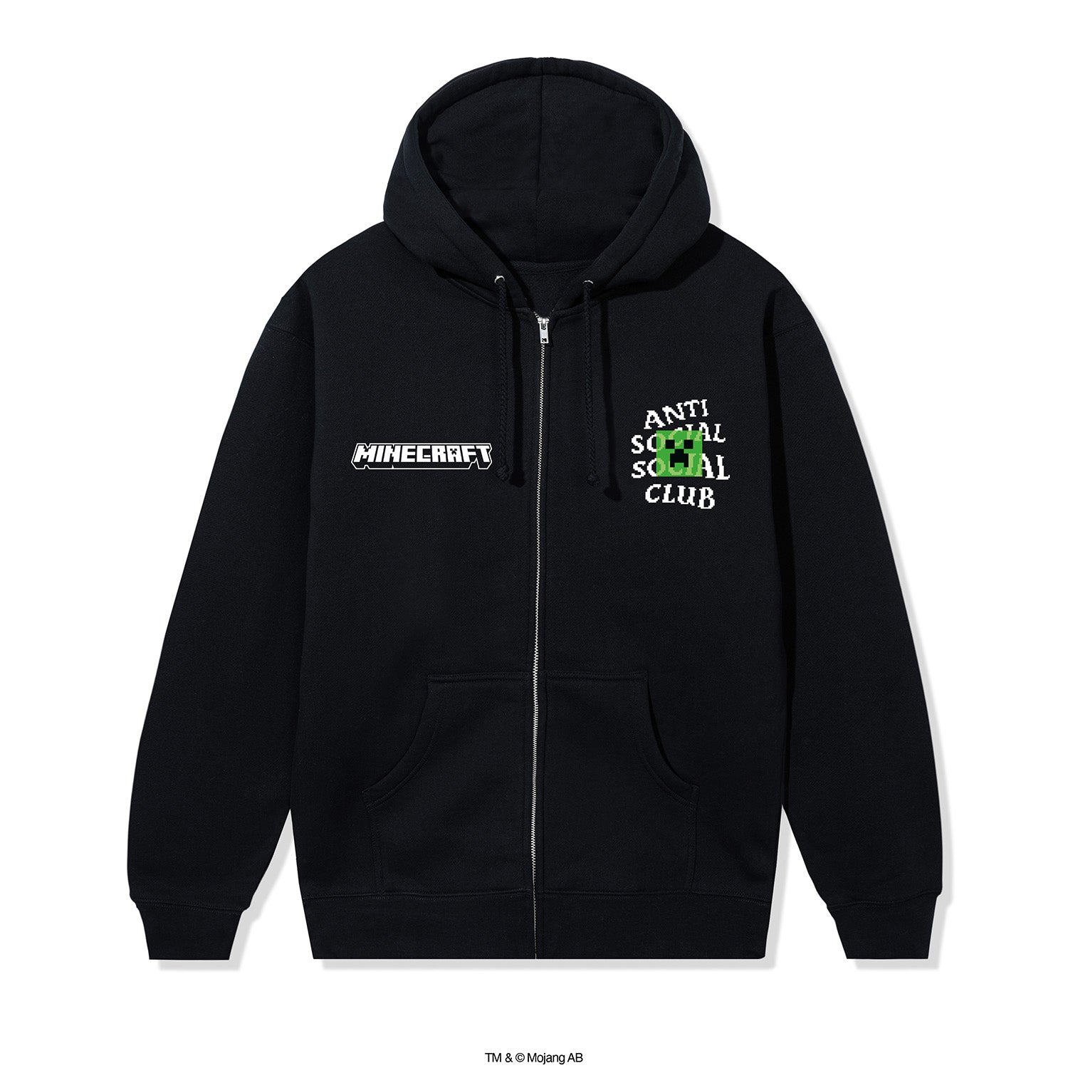 ASSC x Minecraft Creeper Head Logo Zip Hoodie – AntiSocialSocialClub