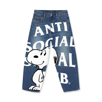 ASSC x Peanuts Snoopy 5 Pocket Printed Denim