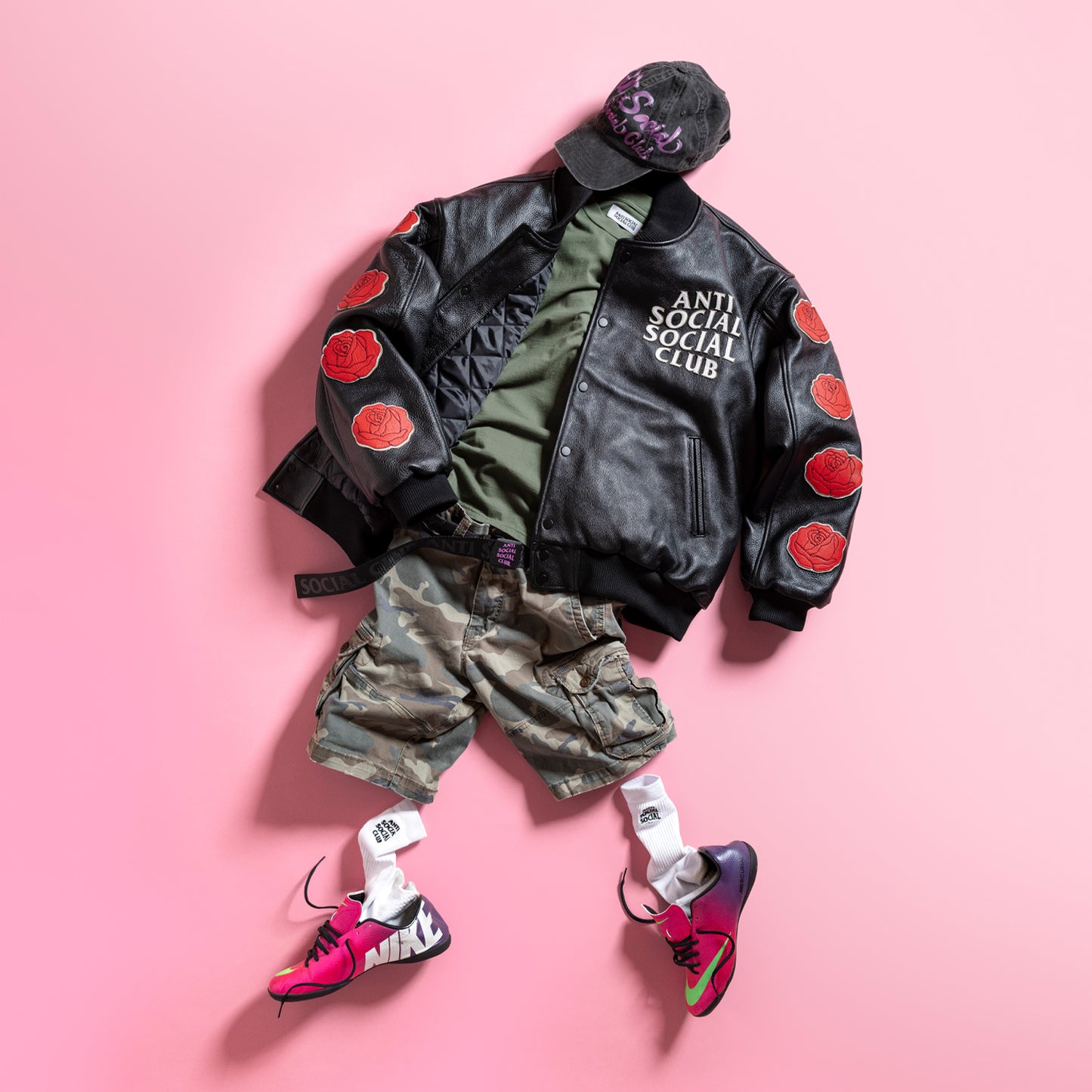 PETAL TO THE METAL LEATHER VARSITY JACKET