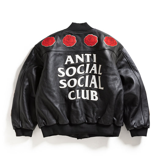 PETAL TO THE METAL LEATHER VARSITY JACKET