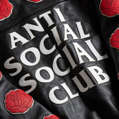 PETAL TO THE METAL LEATHER VARSITY JACKET