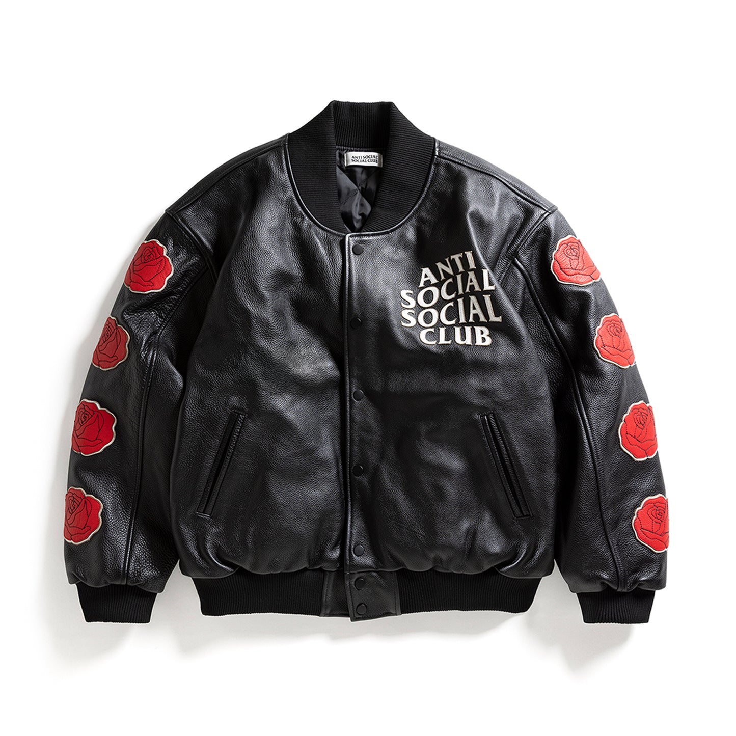 PETAL TO THE METAL LEATHER VARSITY JACKET