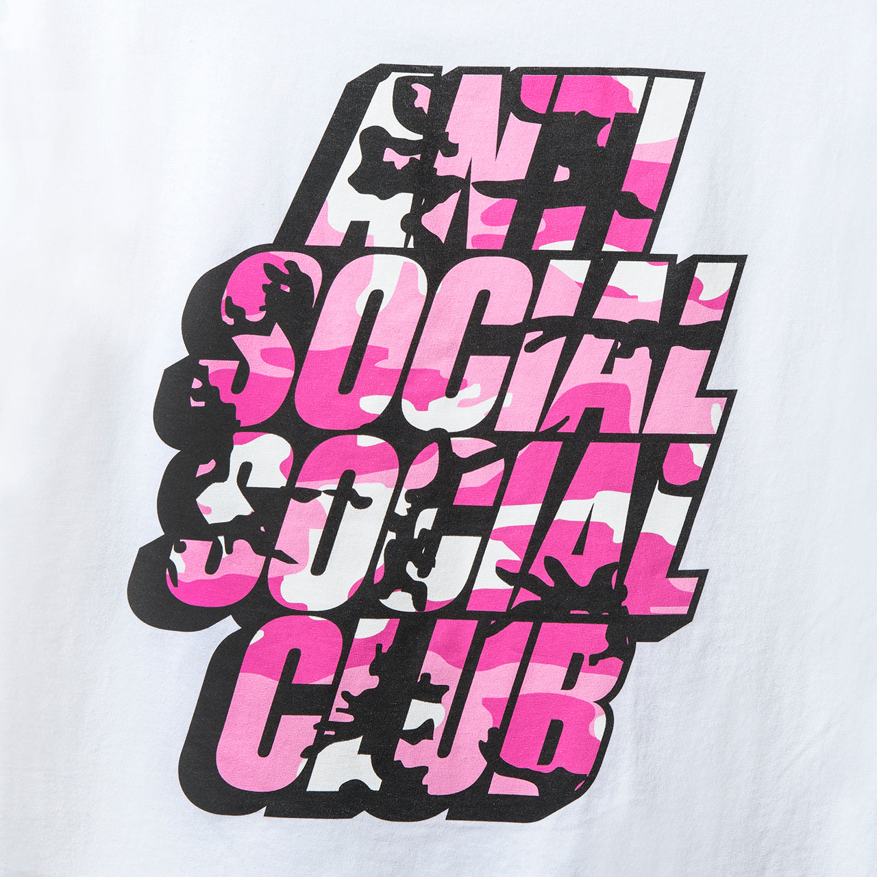 Blocked Pink Camo White Tee
