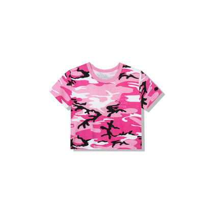 Geenie Pink Camo Womens Crop Top