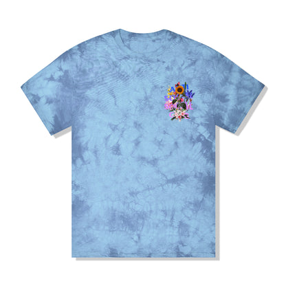 Bouquet For The Old Days Blue Tie Dye Tee