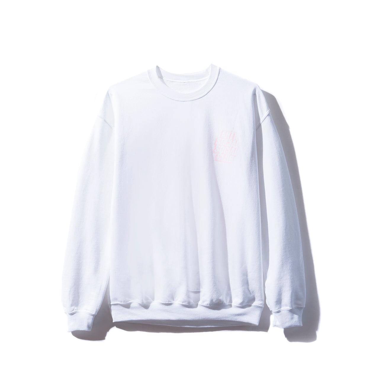 Blocked Logo White Crewneck w/ Pink